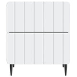 Bedside Cabinet White 43 x 34.5 x 49.5 cm Engineered Wood - 45-Degree Angle