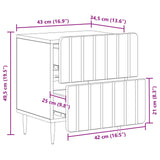 Bedside Cabinet White 43 x 34.5 x 49.5 cm Engineered Wood - Extra Image