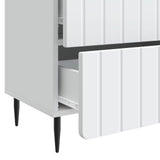 Bedside Cabinet White 62 x 34.5 x 49.5 cm Engineered Wood