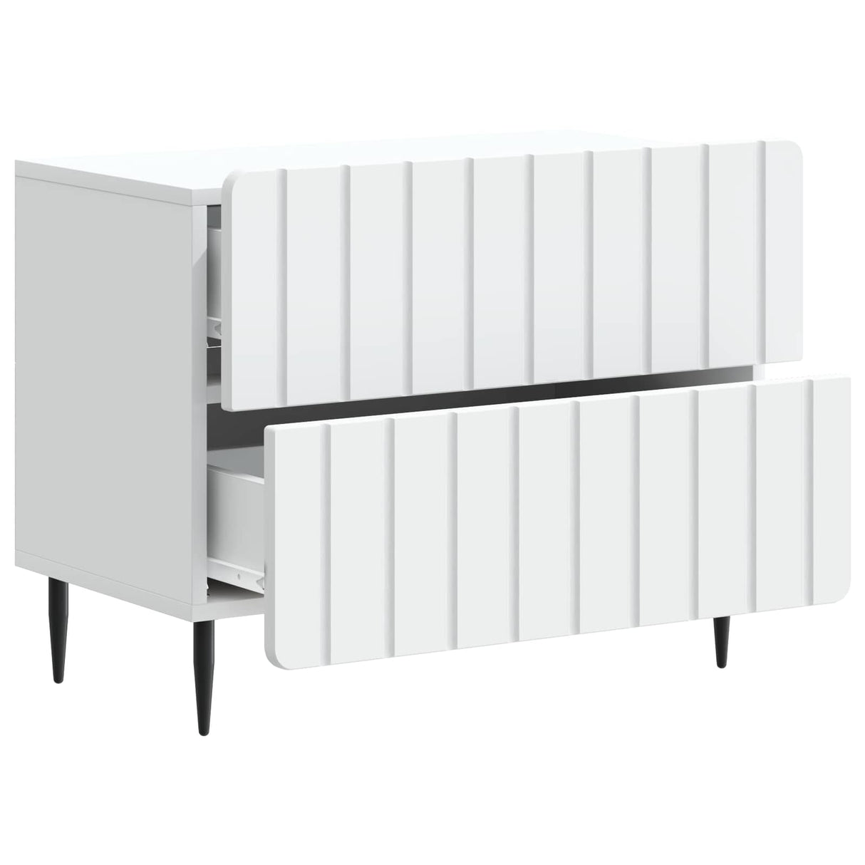 Bedside Cabinet White 62 x 34.5 x 49.5 cm Engineered Wood