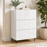 Drawer Cabinet White 66 x 34.5 x 92 cm Engineered Wood