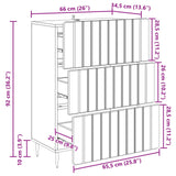 Drawer Cabinet White 66 x 34.5 x 92 cm Engineered Wood - Extra Image