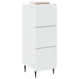 Drawer Cabinet White 33 x 34.5 x 92 cm Engineered Wood - Side View