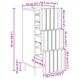 Drawer Cabinet White 33 x 34.5 x 92 cm Engineered Wood - Extra Image