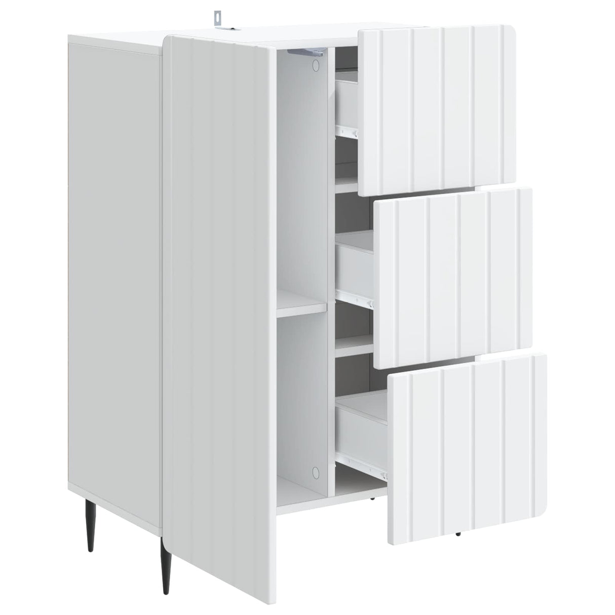 Sideboard with Drawer White 66 x 34.5 x 91.5 cm Engineered Wood