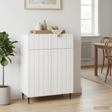Sideboard with Drawer White 66 x 34.5 x 92 cm Engineered Wood - Top-Down View