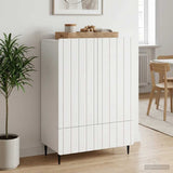 Sideboard with Drawer White 66 x 34.5 x 97 cm Engineered Wood - Side View
