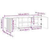 TV Cabinet White 150 x 31 x 52 cm Engineered Wood - Extra Image