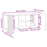 TV Cabinet White 102 x 34.5 x 52 cm Engineered Wood - Extra Image