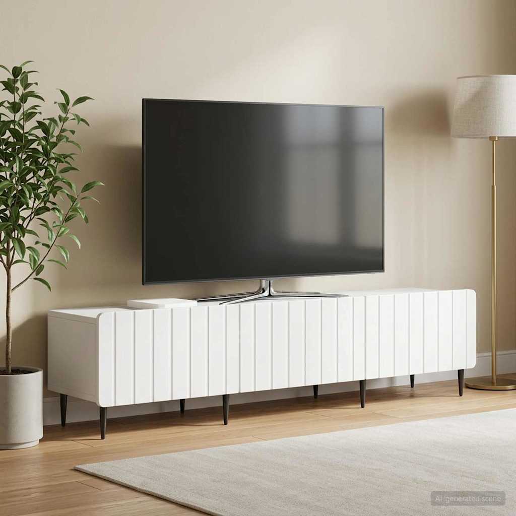 TV Cabinet with Drawer White 147 x 34.5 x 32 cm Engineered Wood