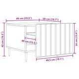 Coffee Table with Drawer White 49 x 50 x 42 cm Engineered Wood - Extra Image