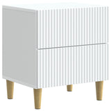 Bedside Cabinet White 43 x 34.5 x 48 cm Engineered Wood - Front View