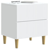 Bedside Cabinet White 43 x 34.5 x 48 cm Engineered Wood - Side View