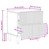 Bedside Cabinet White 43 x 34.5 x 48 cm Engineered Wood - Extra Image