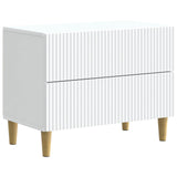 Bedside Cabinet White 62 x 34.5 x 48 cm Engineered Wood - Front View