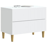 Bedside Cabinet White 62 x 34.5 x 48 cm Engineered Wood - Side View