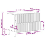 Bedside Cabinet White 62 x 34.5 x 48 cm Engineered Wood - Extra Image