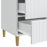 Bedside Cabinet White 43 x 41 x 66.5 cm Engineered Wood - Extra Image