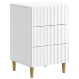 Bedside Cabinet White 43 x 41 x 66.5 cm Engineered Wood - Front View