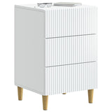 Bedside Cabinet White 43 x 41 x 66.5 cm Engineered Wood - Side View