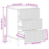 Bedside Cabinet White 43 x 41 x 66.5 cm Engineered Wood