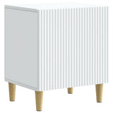 Bedside Cabinet White 43 x 34.5 x 50 cm Engineered Wood - Front View
