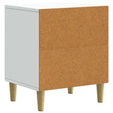 Bedside Cabinet White 43 x 34.5 x 50 cm Engineered Wood