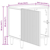 Bedside Cabinet White 43 x 34.5 x 50 cm Engineered Wood - Extra Image