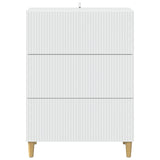 Drawer Cabinet White 66 x 34.5 x 90 cm Engineered Wood - Rear View