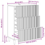 Drawer Cabinet White 66 x 34.5 x 90 cm Engineered Wood - Extra Image