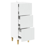 Drawer Cabinet White 33 x 34.5 x 90 cm Engineered Wood - 45-Degree Angle