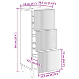 Drawer Cabinet White 33 x 34.5 x 90 cm Engineered Wood - Extra Image