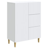 Sideboard with Drawer White 66 x 34.5 x 90 cm Engineered Wood - Front View