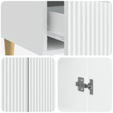 Sideboard with Drawer White 66 x 34.5 x 95 cm Engineered Wood - Low Angle