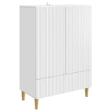 Sideboard with Drawer White 66 x 34.5 x 95 cm Engineered Wood - Front View