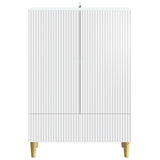 Sideboard with Drawer White 66 x 34.5 x 95 cm Engineered Wood - 45-Degree Angle
