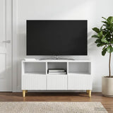 TV Cabinet with Drawer White 102 x 34.5 x 50 cm Engineered Wood - Top-Down View