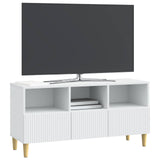 TV Cabinet with Drawer White 102 x 34.5 x 50 cm Engineered Wood - Side View