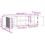 TV Cabinet White 150 x 31 x 50 cm Engineered Wood - Extra Image