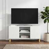 TV Cabinet White 102 x 34.5 x 50 cm Engineered Wood - Top-Down View