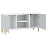TV Cabinet White 102 x 34.5 x 50 cm Engineered Wood - 45-Degree Angle
