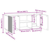 TV Cabinet White 102 x 34.5 x 50 cm Engineered Wood - Extra Image