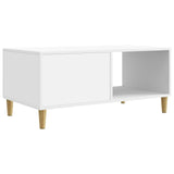 Coffee Table White 90 x 50 x 40 cm Engineered Wood - Close-Up Angle