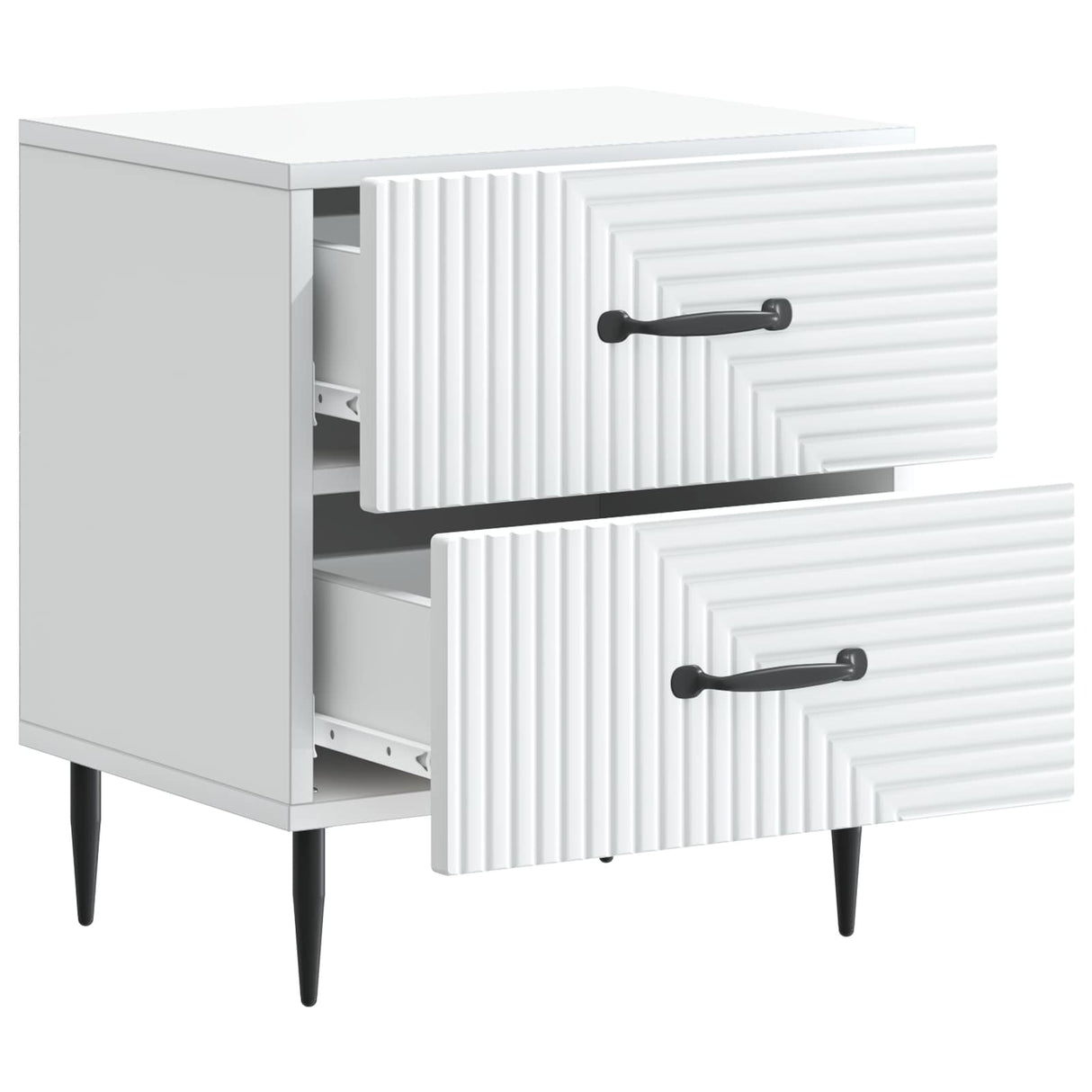Bedside Cabinet White 43 x 34.5 x 47.5 cm Engineered Wood