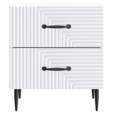 Bedside Cabinet White 43 x 34.5 x 47.5 cm Engineered Wood - 45-Degree Angle