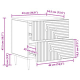 Bedside Cabinet White 43 x 34.5 x 47.5 cm Engineered Wood - Extra Image