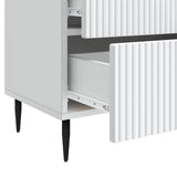 Bedside Cabinet White 62 x 34.5 x 47.5 cm Engineered Wood