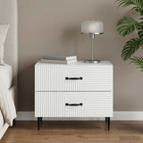 Bedside Cabinet White 62 x 34.5 x 47.5 cm Engineered Wood