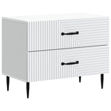Bedside Cabinet White 62 x 34.5 x 47.5 cm Engineered Wood - Front View