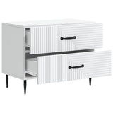 Bedside Cabinet White 62 x 34.5 x 47.5 cm Engineered Wood - Top-Down View
